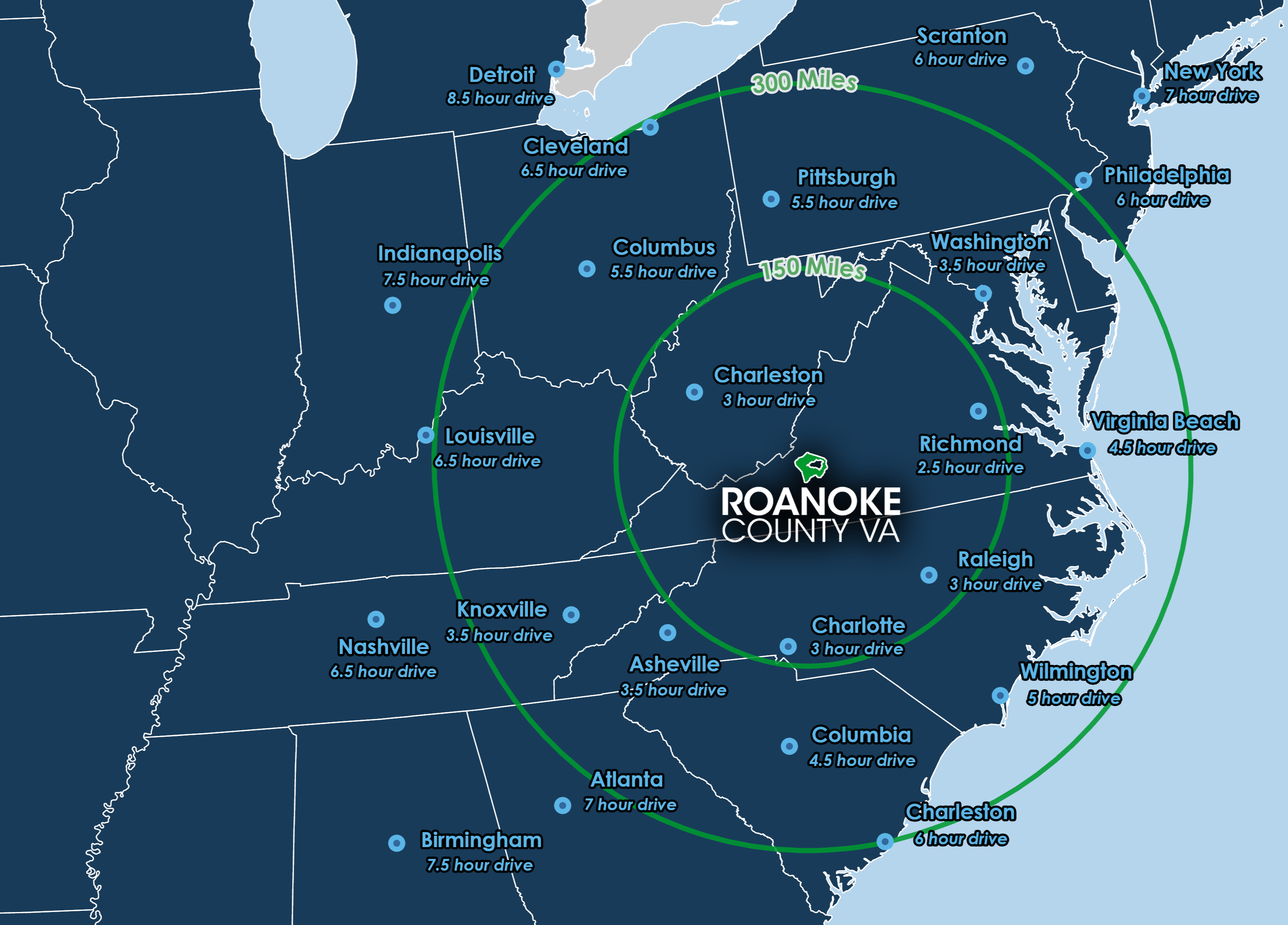 Roanoke County Map